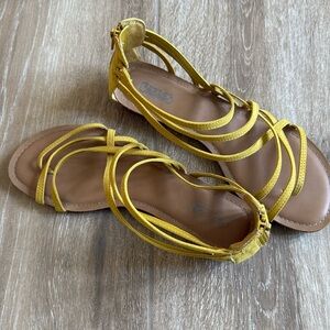 Yellow Strappy Sandals size 9 1/2